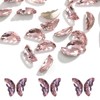 24Pcs Pink Nail Art Charms Butterfly Nail Art Rhinestones for