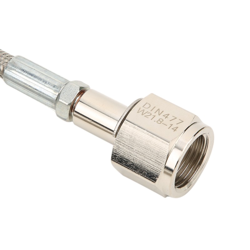 1m/3.3ft Silver Soda Hose W21.8-14 CO2 Cylinder Direct Adapter Hose