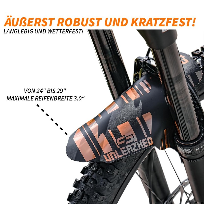 unleazhed M01 Mountain Bike Mudguard, MTB Mudguard, Bicycle Mudguard, MTB