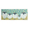 Stupell Industries Sheep Family Blue Daisy Pattern Wood Wall Art,