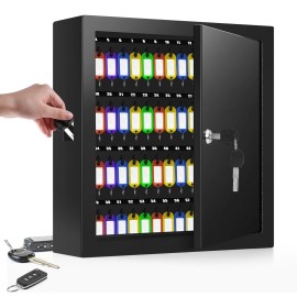 Nebakne 100 Keys Key Cabinet, Anti-Theft Key Lock Box with Key Tags, Adjustable Key O...