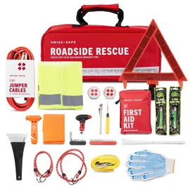 Swiss Safe 2-in-1 First Aid Kit for Car, Travel & Home, Businesses - Bonus Mini Kit for Medical Emergency Aid, Survival, Camping - 233 Piece, Car FAK