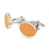 Gloss Ochre Silver Cufflinks 15/20 mm with Silver Box