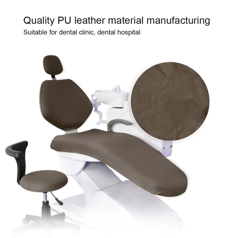 PU Dental Chair Cover Waterproof Protective Case Protector Dental AccessoryGray