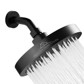 Luxury Rainfall Shower Head - High-Pressure showerhead Jets, rain shower head Ant-Clog Silicone Nozzles (1.8 GPM, Matte Black)