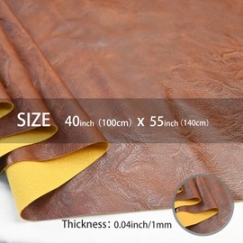 100cm x 140cm Soft Leather Fabric - Faux Leather Fabric -1mm Thick For Upholstery - DIY Crafts - Brown Crazy Horse Distress