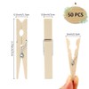 50 PCS Wood Clip, Clothes Pins, Mini Clothes Pins, Wooden