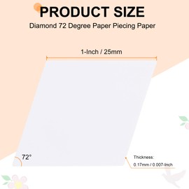 HARFINGTON 300 Count Diamond Paper Piecing for Quilting, 1-Inch 72 Degree Rhombus English Paper Piecing Template, Foundation Pieces Patchwork Supplies for Sewing DIY Craft