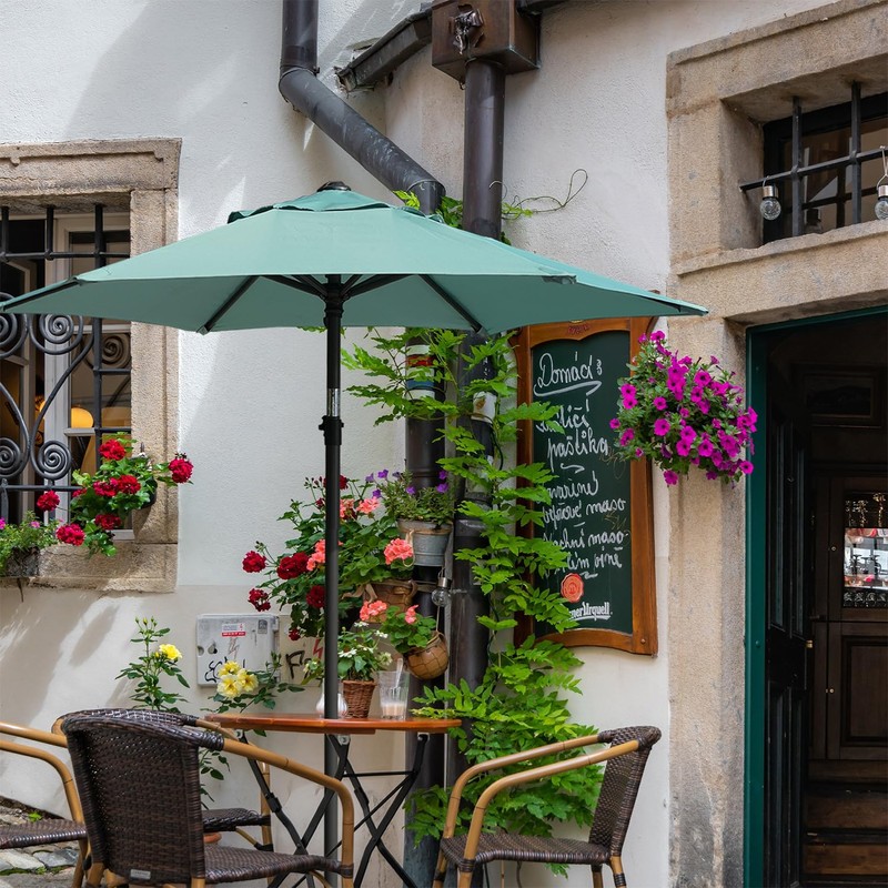 AMMSUN 6ft Patio Umbrella Outdoor Table Umbrellas with Push Button