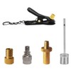 Bicycle Inflator Adapter, Brass, 5-Piece Set, Presta / US /