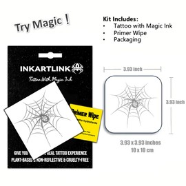INKARTLINK Semi Permanent Tattoo, Temporary Tattoo, party tattoo, beautiful and realistic design, fun tattoo experience, cruelty-free, non-reflective, waterproof (Spider Web 3)