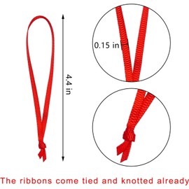 Pack of 100 Hooks for Christmas Baubles, Christmas Ornament Ribbon, Christmas Bauble Hanger, Christmas Bauble Hanger, Red Christmas Tree Lanyard, Christmas Tree Hooks for Party Decorations