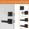 Probrico Square Entry Levers and Single Cylinder Deadbolts Combo Pack,
