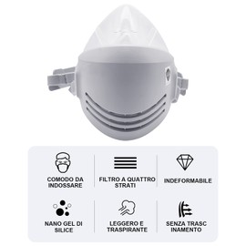 Reusable Breathable Mask with 10 Filters - Respirator Mask Half Mask for Woodworking, Welding, Polishing and Work Protection