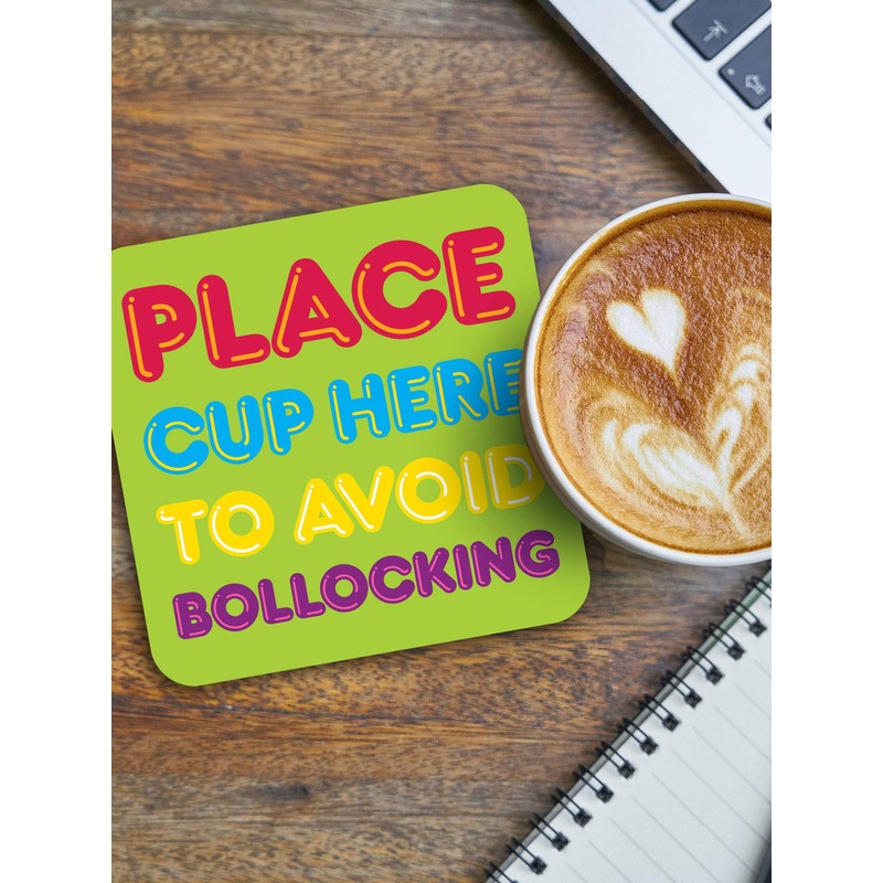 Brainbox Candy - Funny Rude 'Avoid B*llocking Coaster' - Small