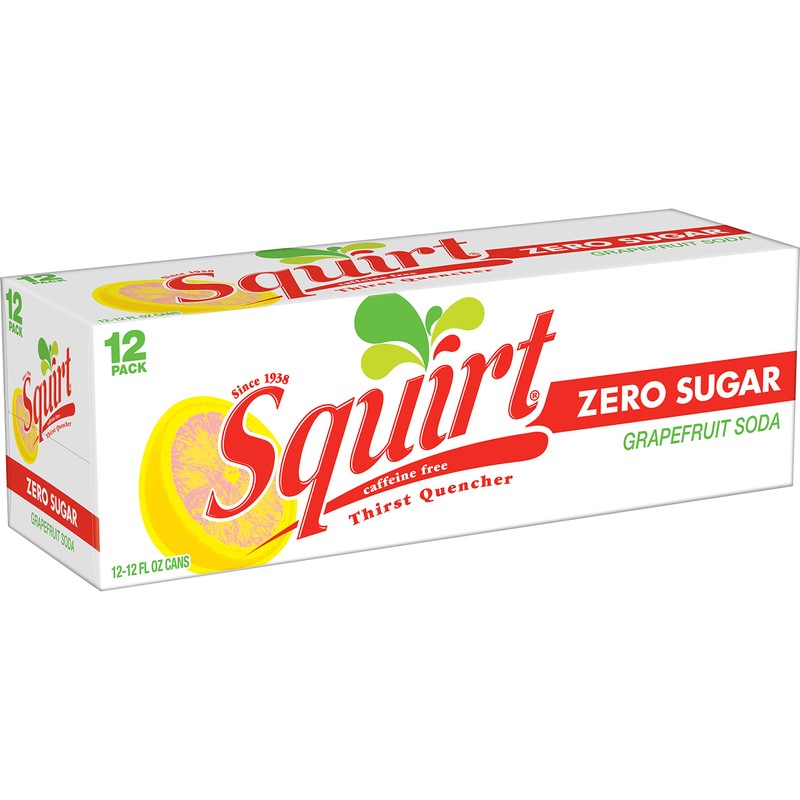 Squirt Zero Sugar Grapefruit Soda, 12 fl oz cans, 12