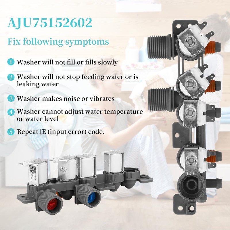 AJU75152602 Washer Inlet Valve Assembly for LG Washing Machine WT7405CW