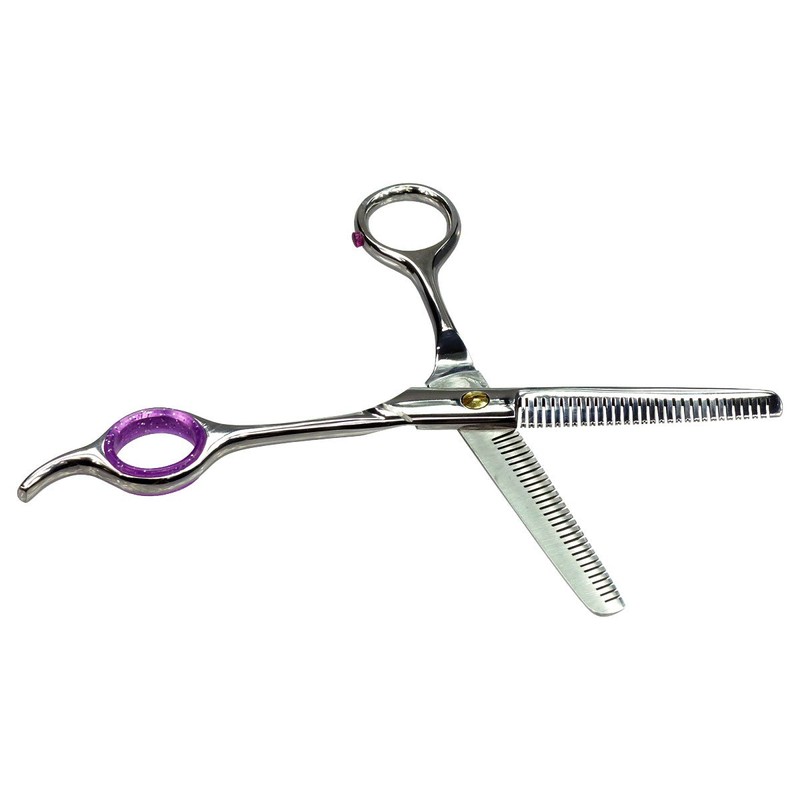 HTS 185T2 Double-Side Polished Chrome Stainless Steel Barber Thinning Shears