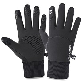 I Kua Fly Winter Thermal Gloves Fleece Cycling Gloves for Men Women Warm Gloves Running Gloves (Black,M)