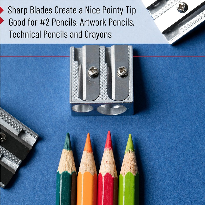 Mr. Pen Handheld Metal Pencil Sharpener with 2 Holes, Pack
