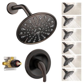 EMBATHER Shower Faucet Set, Single Handle Control Shower Valve and Trim Kit, Shower Faucets Sets Complete with 6 Inch Rain Shower Head, Oil Rubbed Bronze