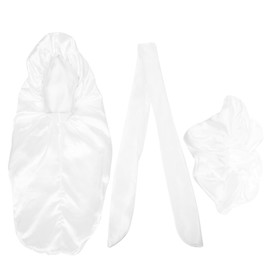 Mikinona 1set Long Hair Bonnet Set for Women Satin Sleeping Hat Head Band Hair Care Bonnet Comfortable Sleep Hat