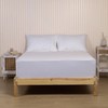 LINENWALAS 100% Cotton Percale White Double Size Fitted Sheet Only