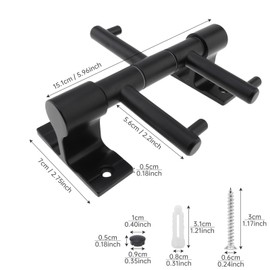 HOJLKLD 2 Packs Swivel Towel Hooks Wall Coat Rack with 3 Arms, Aluminum Alloy Towel Hooks for Bathrooms Swivel Coat Rack Hat Rack Wall Mount Key Holder (2, Black)