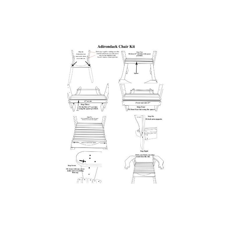 Furniture Alfresco Adirondack Chair & Footstool Plans/templates/blueprints