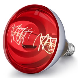 VIHOSE 1 Pack 250 Watt Heat Lamp 120v R40 Heat Lamp Bulbs Glass Incandescent Light Bulbs Incandescent Heating Lightbulbs for Reptiles Chicks Food Puppies Bathroom, Use E26 Base (Red)