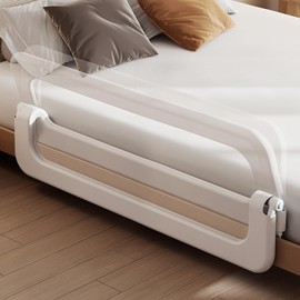 Baby Bed Guard Rail for Toddler - 78.7in Adjustable Heights, Swing Down Bedrail, Extra Tall Child Safety Side Railing Guards for Kids - Toddler Bed Rail for Queen, King, Twin, and Bunk Size Beds