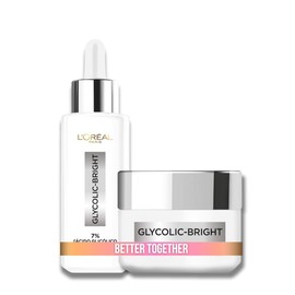 L'ORÉAL PARIS SKIN Kit anti-manchas Glycolic Bright: Sérum 30ml + Crema día 50ml con Melasyl