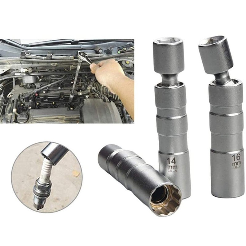 ANCLLO 14mm and 16mm 2pcs Universal Spark Plug Wrench Removal