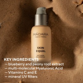 MÁDARA Organic Skincare | Skin Equal Soft Glow Foundation SPF15#10 PORCELAIN IVORY - 30ml, Lightweight mineral foundation, Longwear, Naturally-radiant skin finish and adjustable coverage, Vegan.