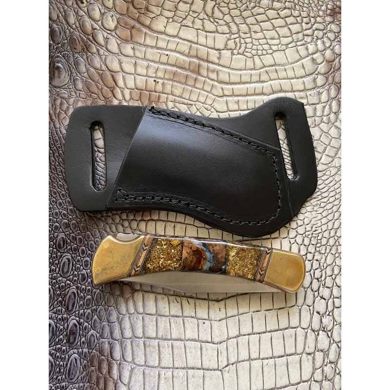 Leather Pocket Right Hand Knife Sheath Fits Buck 110 or