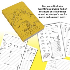 DUNGEON CRAFT Players Journals Detailed RPG Character Notebook: Yellow, for Dungeons and Dragons Fifth Edition Roleplaying Campaign Notebook - 3 Pack 5.63x8.27 Inch