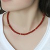 Stfery Red Gold Chain Real Gold-Plated Pendant Necklaces Agate Agate