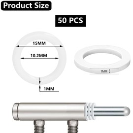 Fitting Rings Room Doors Plastic Pack of 50 1 mm Washers Door Hinge 10.2 mm x 15 mm Mounting Rings Without Abrasion Marks Fitting Rings