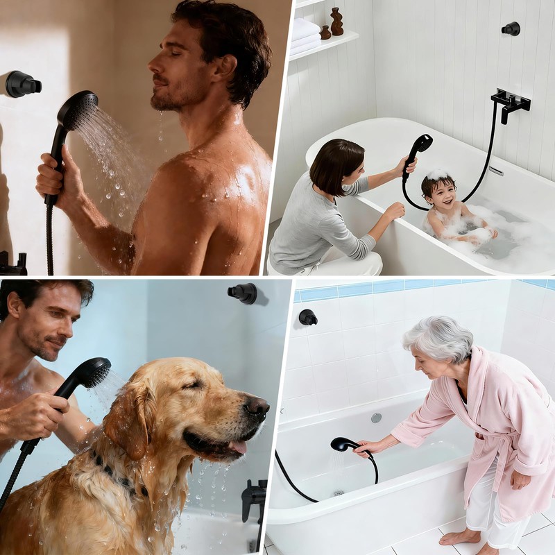 Hibbent Vacuum Suction Cup Shower Head Holder, Removable Showerhead Bracket,