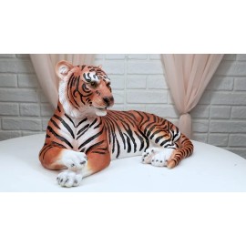 Large Royal Bengal Tiger Resting Gracefully 15.5" Long Statue Home Garden Decor