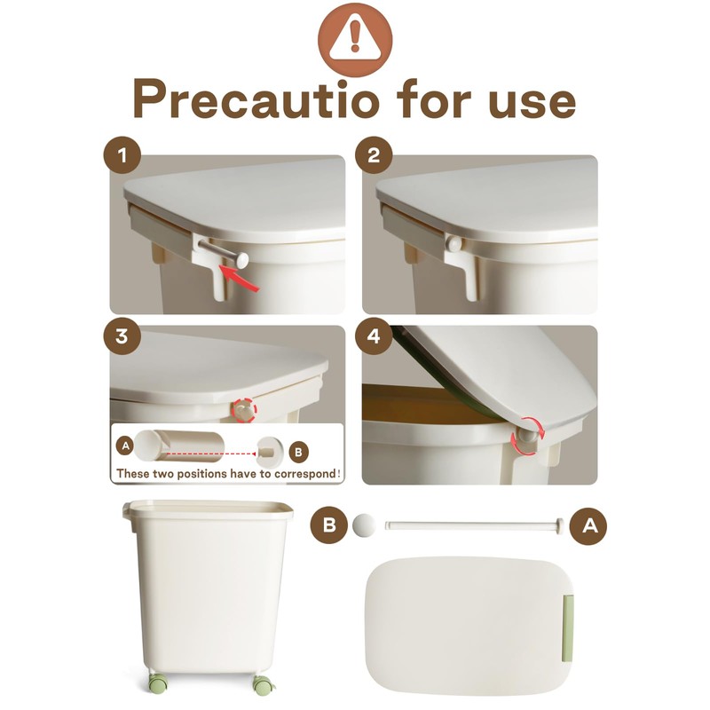 LivLab Mker Rice Dispenser - 40-50Lbs Airtight food storage container