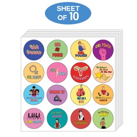 Creanoso Girl Power Stickers (10-Sheet) - Assorted Designs for Children - Classroom Reward Incentives for Female Students - Stocking Stuffers Party Favors & Giveaways for Teens & Adults
