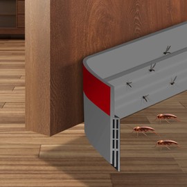 Ainiv Door Draft Stopper Under Door Seal, 2" W x 39" Cutable Soundproof Door Seal, Adhesive Under Door Sweep Weather Stripping Soundproof Kit, Under Door Draft Stopper Seals Anti-Collision-Grey