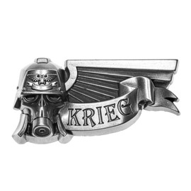 Starforged Warhammer 40K Death Corps of War Pin DKK Memorial Badge, Silver, Zinc, No Gemstone, Zinc, No Gemstone