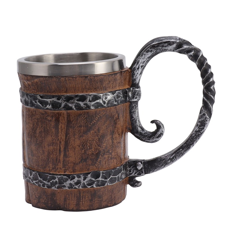Viking Beer Mug with Handle 304 Stainless Steel Double Wall