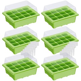 WELLGRO Mini Greenhouse with 6 Plant Signs - for up to 12 Plants - Approx. 19 x 14.5 x 11 cm (L x W x H) per Greenhouse Plastic - Quantity Selectable, Quantity: Pack of 6