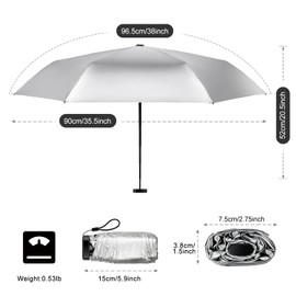 LEAGERA Mini Umbrella For Purse - UPF 50+ UV Blocker Sun Protection Umbrella, Small Micro Travel Parasol Design for Women, Dark Green