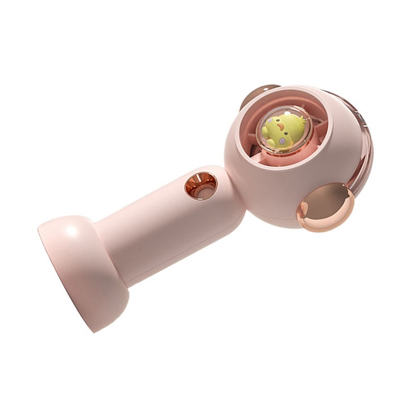 Portable Handheld Misting Fan Cute Cartoon USB Rechargeable Personal Fan