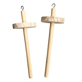 2 Pieces DIY Drop Spindle Top Wheel Yarn Spinner Hand Cranked Wooden Spinning Wheel Wooden Spinning Tool for Beginners for Yarn Making