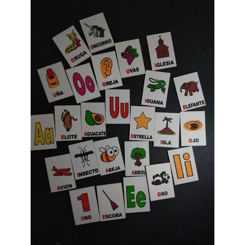 CASTILLO DIDÁCTICO Lotería De Vocales Juego De Mesa Madera Didáctico